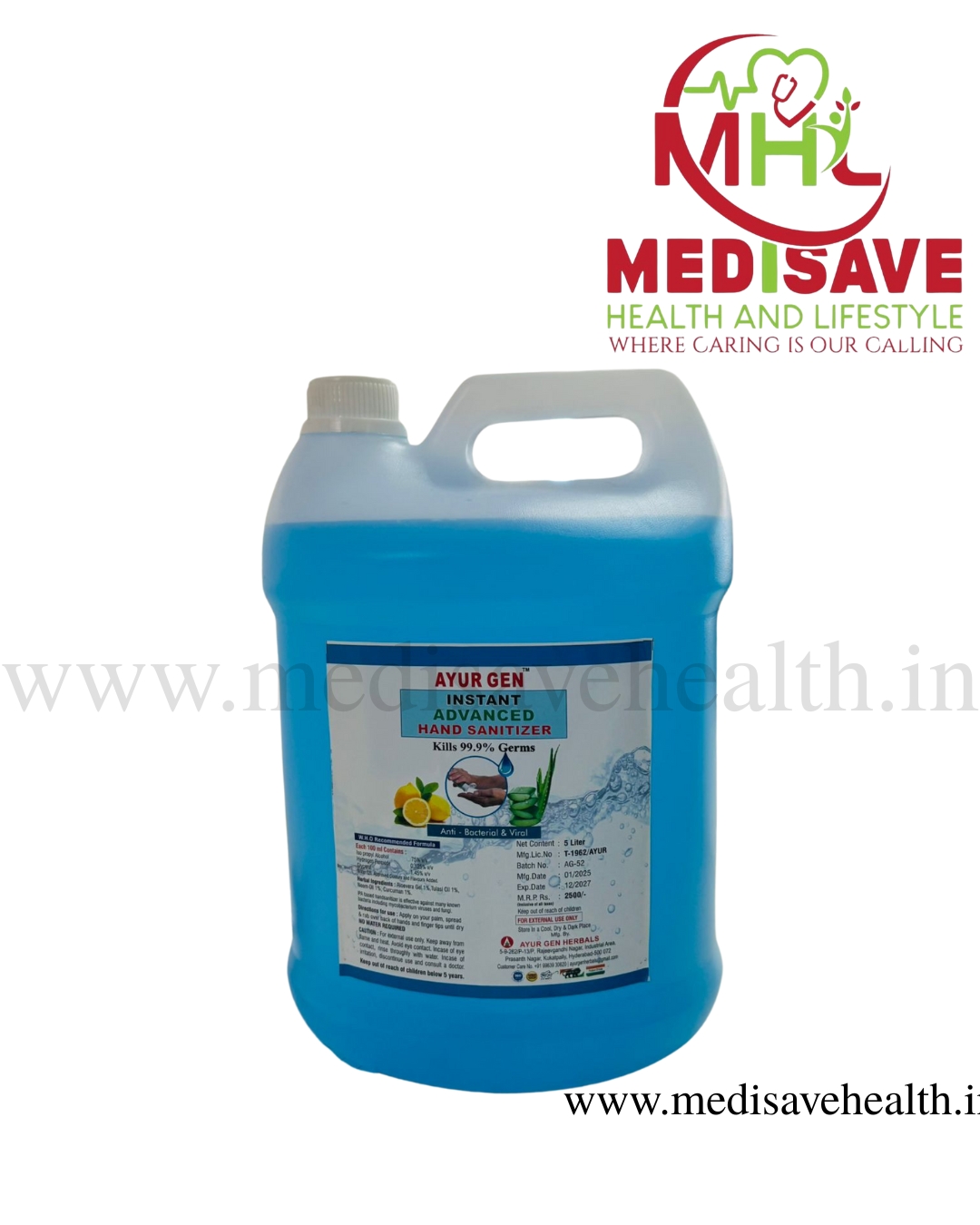 Sanitizer 5ltr - Ayurgen Sanitizer 5ltr - Ayurgen