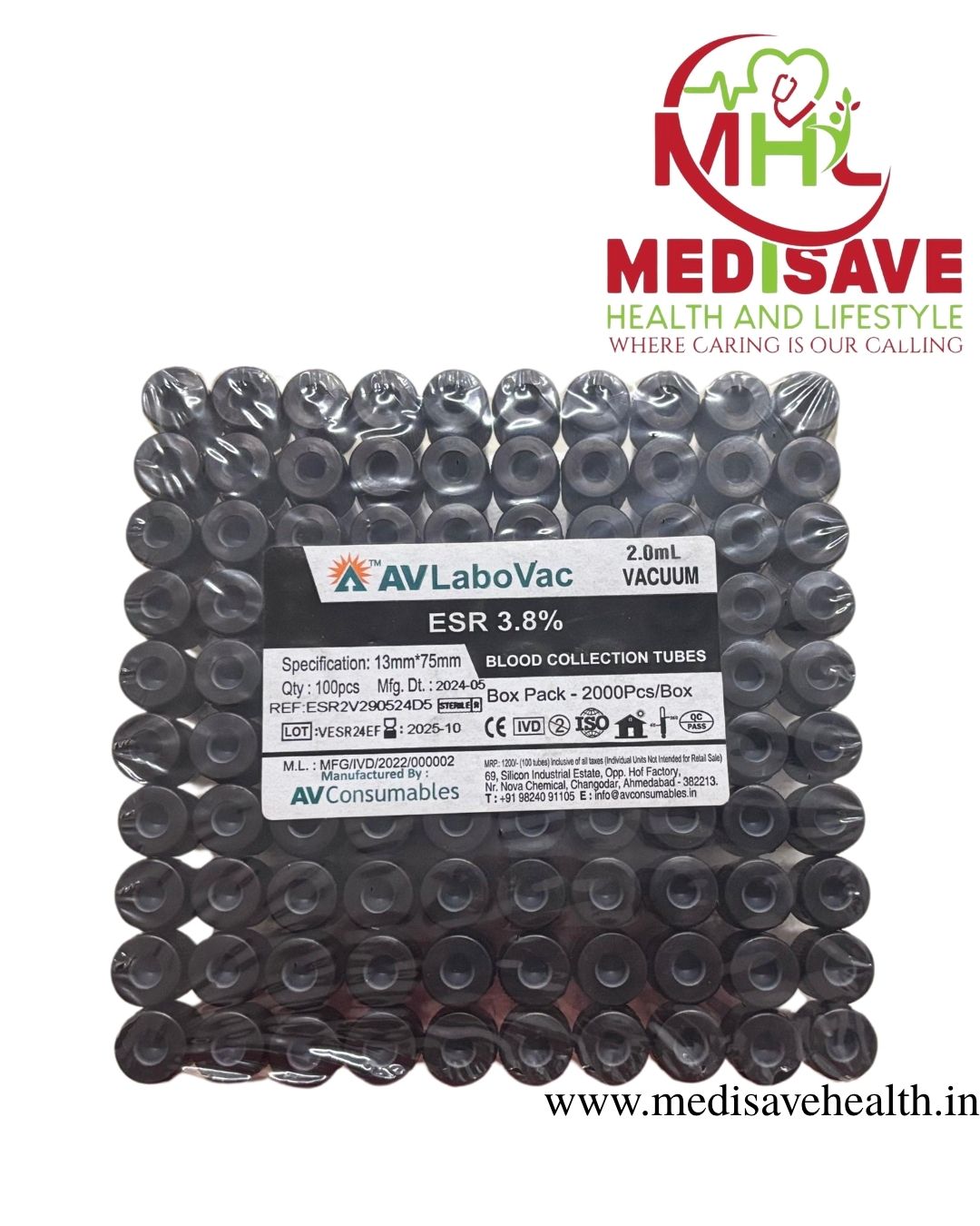 VACCUM TUBES ESR TUBES (BLACK) 3.8% 2ML VACCUM TUBES ESR TUBES (BLACK) 3.8% 2ML