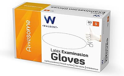  Waldent Latex Examination Gloves