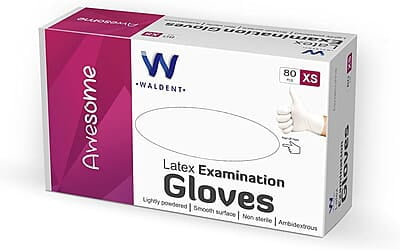  Waldent Latex Examination Gloves