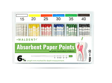 Waldent Paper Points 6% (Length Marked)