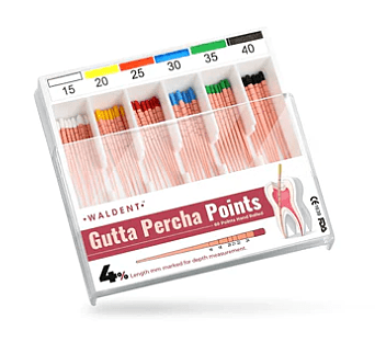 Waldent Gutta Percha Points 4% (Length Marked)