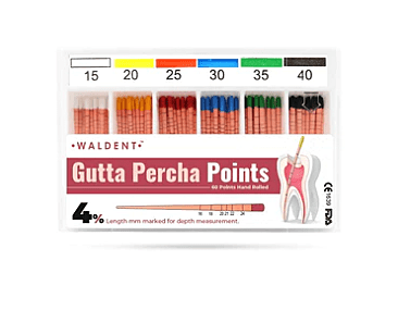 Waldent Gutta Percha Points 4% (Length Marked)