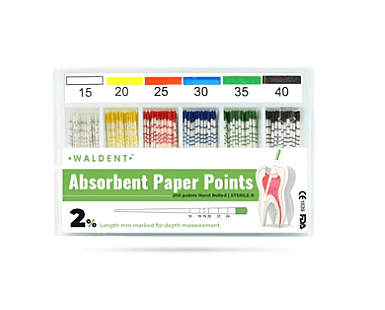 Waldent Paper Points 2% (Length Marked)