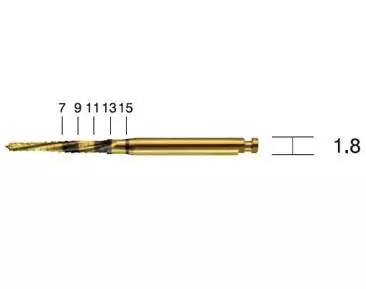 Waldent Lindemann Drill Bit 1.8mm Titanium Coated 19/108