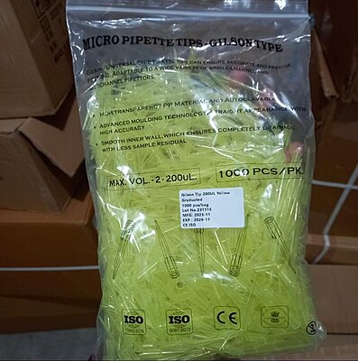 YELLOW TIPS, 2-200 ul (Pk/1000)