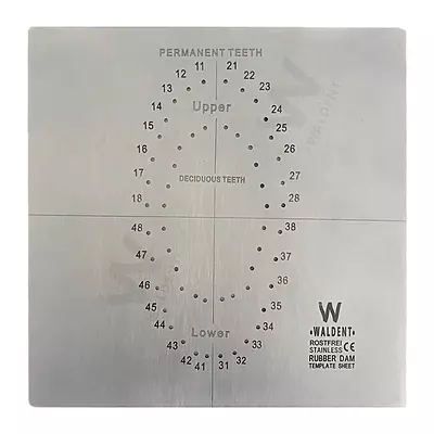 Waldent Rubber Dam Template Sheet (16/140)