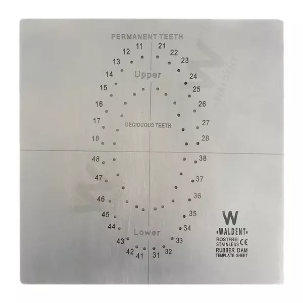 Waldent Rubber Dam Template Sheet (16/140)