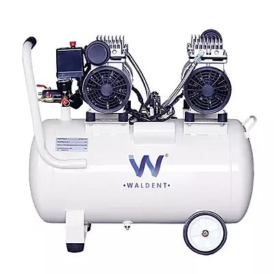 Waldent Double Head Dental Air Compressor Oil Free 2 Hp - Cylindrical Tank (WAC-200-DH-CT)